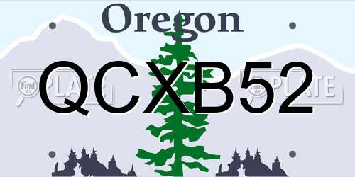 QCXB52 Oregon License Plate