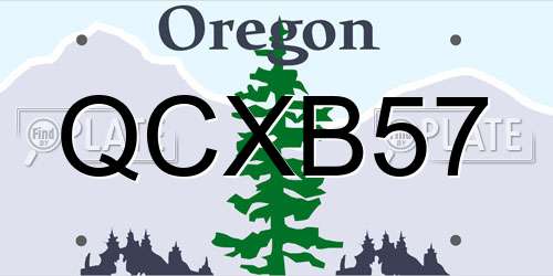 QCXB57 Oregon License Plate