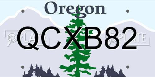 QCXB82 Oregon License Plate