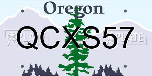 QCXS57 Oregon License Plate