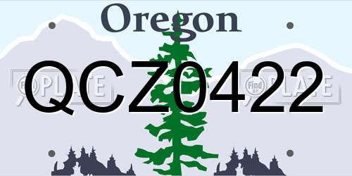 QCZ0422 Oregon License Plate