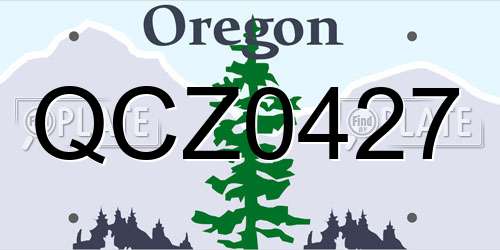QCZ0427 Oregon License Plate
