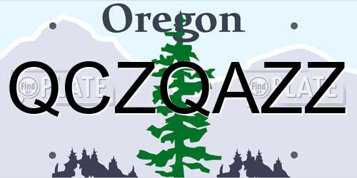 QCZQAZZ Oregon License Plate
