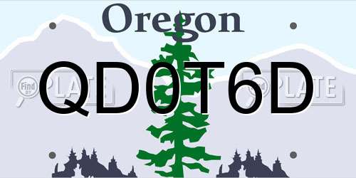 QD0T6D Oregon License Plate