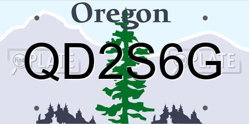 QD2S6G Oregon License Plate