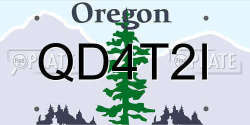 QD4T2I Oregon License Plate