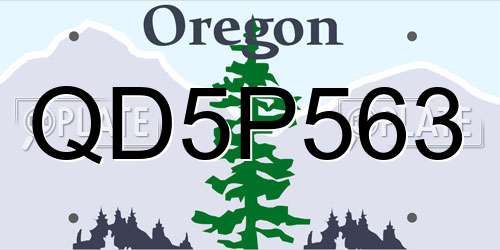 QD5P563 Oregon License Plate
