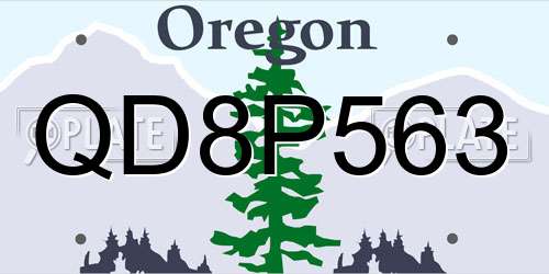 QD8P563 Oregon License Plate
