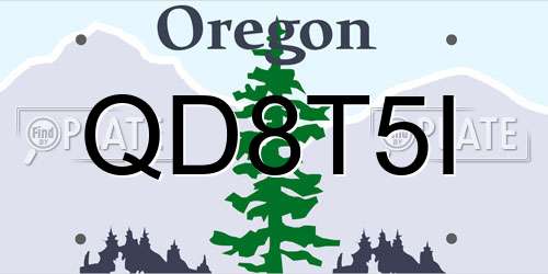 QD8T5I Oregon License Plate