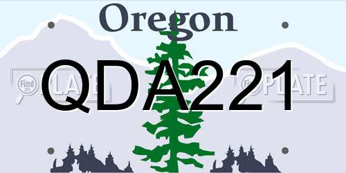 QDA221 Oregon License Plate