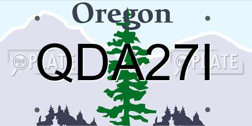 QDA27I Oregon License Plate