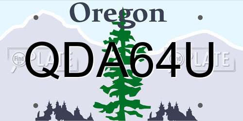QDA64U Oregon License Plate