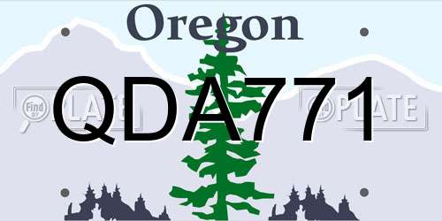 QDA771 Oregon License Plate
