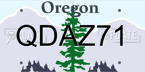 QDAZ71 Oregon License Plate