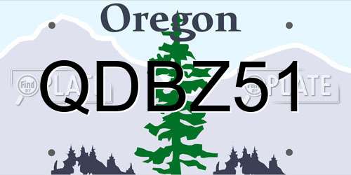 QDBZ51 Oregon License Plate