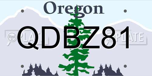 QDBZ81 Oregon License Plate