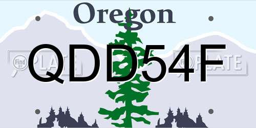 QDD54F Oregon License Plate