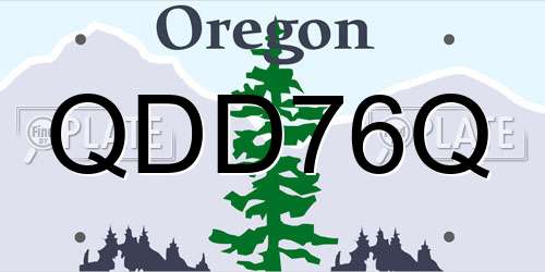 QDD76Q Oregon License Plate