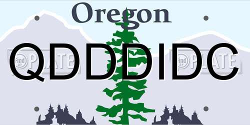 QDDDIDC Oregon License Plate