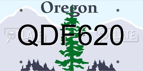 QDF620 Oregon License Plate