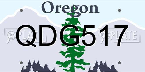 QDG517 Oregon License Plate