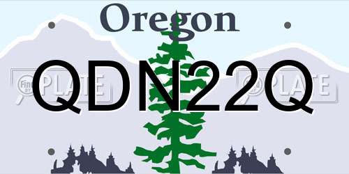 QDN22Q Oregon License Plate