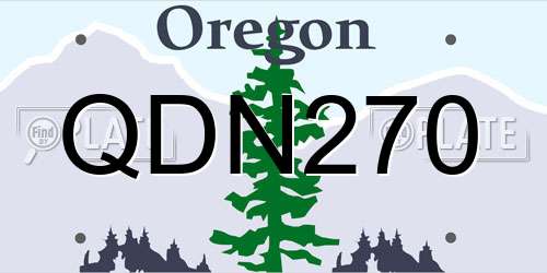 QDN270 Oregon License Plate