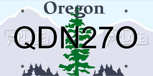 QDN27O Oregon License Plate