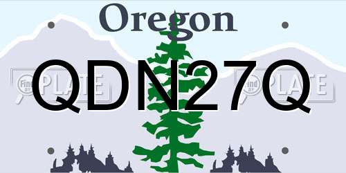 QDN27Q Oregon License Plate