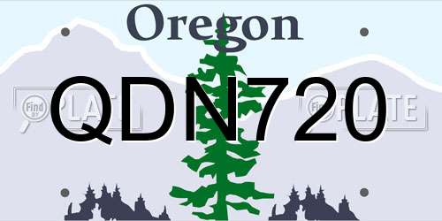 QDN720 Oregon License Plate
