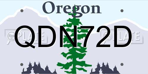 QDN72D Oregon License Plate