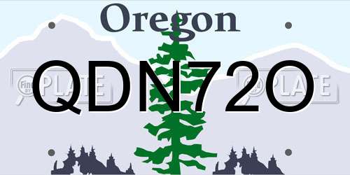 QDN72O Oregon License Plate