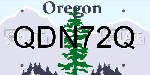QDN72Q Oregon License Plate