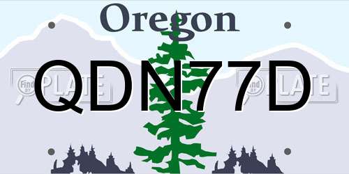 QDN77D Oregon License Plate