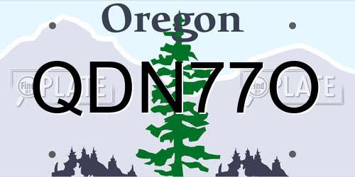 QDN77O Oregon License Plate
