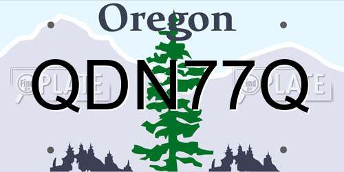 QDN77Q Oregon License Plate