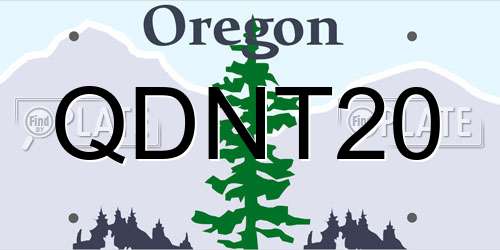QDNT20 Oregon License Plate