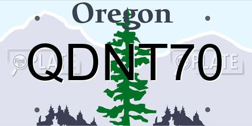 QDNT70 Oregon License Plate