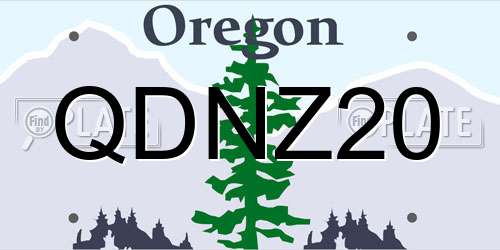 QDNZ20 Oregon License Plate