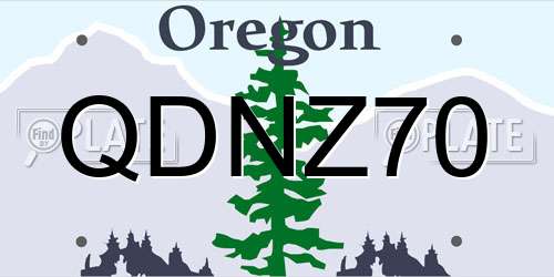 QDNZ70 Oregon License Plate