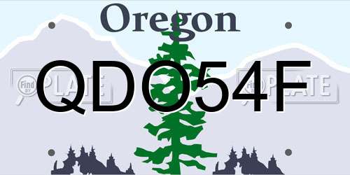 QDO54F Oregon License Plate