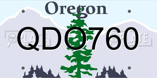 QDO760 Oregon License Plate