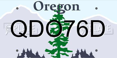 QDO76D Oregon License Plate