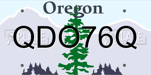 QDO76Q Oregon License Plate