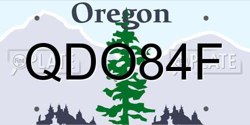 QDO84F Oregon License Plate
