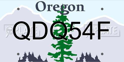 QDQ54F Oregon License Plate