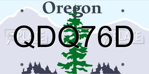 QDQ76D Oregon License Plate