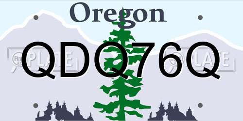 QDQ76Q Oregon License Plate