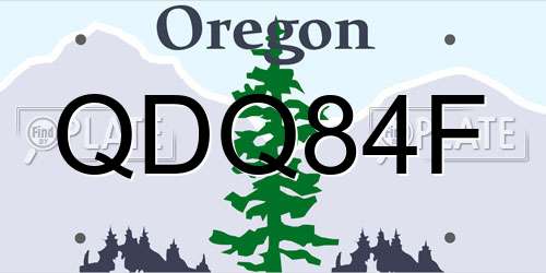 QDQ84F Oregon License Plate