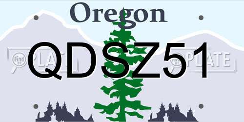 QDSZ51 Oregon License Plate